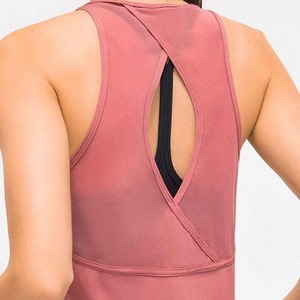 <b>Women's</b> Pink Crew Neck Sleeveless Tank <b>Top</b> Solid Color Knitted Breathable Casual Wear - Product Image 3