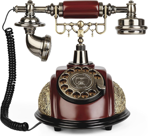 Teléfono Rotatorio Antiguo Vintage con Acabado de Madera, Teléfono de Escritorio Decorativo Retro para Decoración del Hogar, Oficina u Hotel - Product Image 2