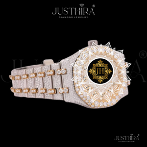 Reloj de Cuarzo con Diamantes Moissanite Clásicos de Exportación India, Reloj de Lujo para Hombre, Estilo Ejecutivo, Resistente a los Arañazos, Disponible para la Venta - Product Image 3