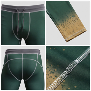 Leggings de yoga 3/4 pour hommes imprimés par sublimation, taille à cordon, en Spandex et Polyester, compression, séchage rapide, pour l'entraînement - Product Image 6