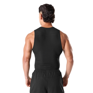 Camiseta Deportiva de Compresión para Hombre, Sin Mangas, Ajustada, para Entrenamiento, Ropa Deportiva Negra - Product Image 4