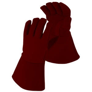 Long Lasting Anti Heat Spark Flame Retardant TIG Welding <b>Gloves</b> Cotton Cowhide Split Grain Leather Reflective Safety Clothing - Product Image 2