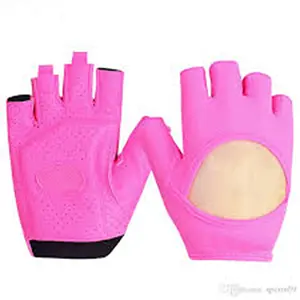 Anti Slip Breathable Sports Workout Fitness Training Weight Lifting Gym Gloves with Wrist Wraps Pink Black Unisex Rubber