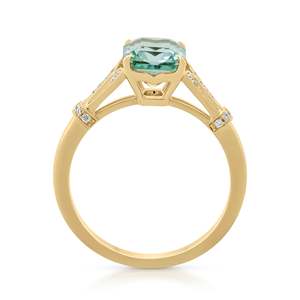 Women's Emerald Cut Topaz Engagement Ring Pave Diamond Side Classic Style Fine Jewelry - Product Image 2