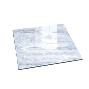 Bầu Trời Màu Xanh Màu Sắc Trong 600X600 Mm Nhà Sản Xuất Và Xuất Khẩu Tỏa Sáng Và Phong Cách Đánh Bóng Sứ Tráng Men Gạch Lát Sàn