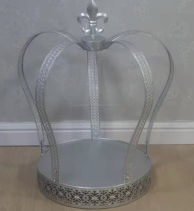 Soporte de hierro personalizado para tarta, bandeja redonda para mesa de postre de boda, Soporte simple en capas de pastel Dorado de la India - Product Image 2