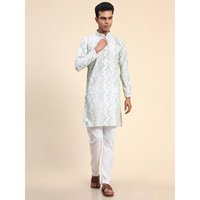 ENSEMBLE PYJAMA KURTA IMPRIMÉ FESTIVAL WEAR MANCHES COMPLÈTES
