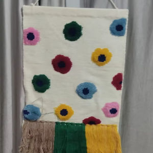 Tapiz Textil Tejido a Mano de Lana, Arte Abstracto para Colgar en la Pared, Decoración Boho para Sala de Estar o Dormitorio -06 - Product Image 1