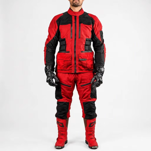 Traje de Motociclismo, Chaqueta y Pantalones con Cierre Completo, Diseño de Bloques de Color, Equipo de Protección para Todas las Estaciones, para Carreras en Carretera - Product Image 4