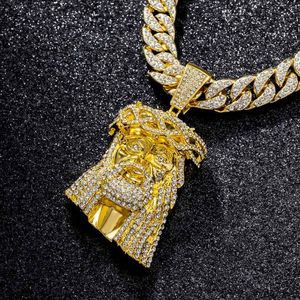 Pendentif Moissanite Hip-hop Iced Out, Breloque Jésus pleurant 3D, en Argent 925 Plaqué Or, Personnalisé - Product Image 1