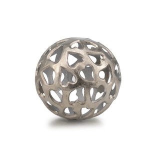 Decorative Hollow Metal Sphere with <b>Heart</b> Cutouts Silver Decorative Ball for Bowl Filler Modern Art Orb Ornament for Centerpiece - Product Image 1