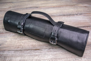 Étui à couteaux en cuir personnalisé, pochettes de rangement pour couteaux, organiseur enroulable, sac de chef pour outils de cuisine LKR-0251 - Product Image 3