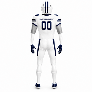 White & Navy American Football Uniform Set Custom Team Jersey & Pants Breathable Pro Quality Sports Wear for Men Youth - Product Image 2