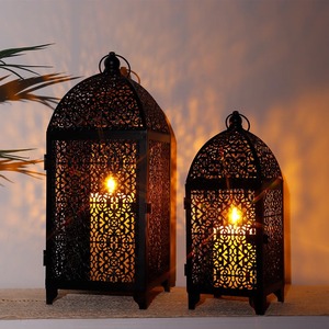 Brass <b>Moroccan</b> <b>Lantern</b> With Intricate Cutouts For Home Decoration - Product Image 4
