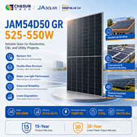 Panneau solaire monocristallin noir bifacial JASOLAR 525-550W DeepBlue N-Type Bycium+ double vitrage, rendement 23,7 %, garantie 15 ans