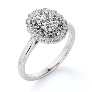 Anillo de Compromiso Clásico con Moissanita Ovalada de 1.25 Quilates, Engaste de Bisel, Oro Blanco, Anillo Nupcial para Fiesta de Bodas, Propuesta Moderna - Product Image 3