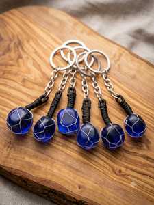Llavero de Obsidiana Índigo con Diseño de Piedra Natural de 25mm, Accesorio de Cristal Portátil para Uso Diario y Regalos - Product Image 3