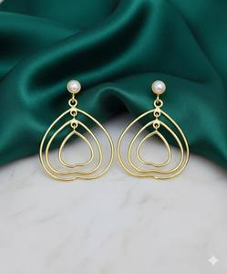 Pendientes de Plata de Ley 925 con Baño de Oro de 14K, Forma de Corazón, con Perla Colgante, Minimalistas, Elegantes, Regalo para Damas de Honor - Product Image 5