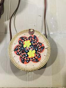 Haute qualité femmes bohème plage bandoulière sac à main Bali rotin sac perle fabricant cercle osier artisanat doublure en cuir - Product Image 3