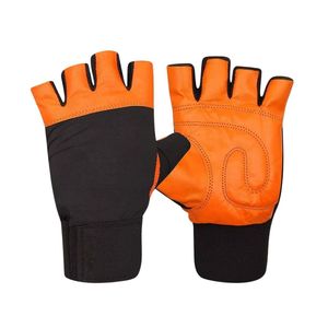 Ventilated Gloves Orange Trim Lightweight Gym Gloves for Better <b>Bar</b> Feel Professional Manufacturer - Product Image 2
