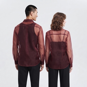 Chemise transparente sexy pour femme, hauts légers et transparents en maille, chemises boutonnées transparentes pour homme et femme - Product Image 3