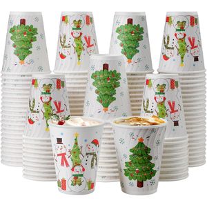 Bicchieri di Carta Ondulata Isolati per Natale da 12 oz, Confezione da 120, Stoviglie Monouso per Bevande Calde e Caffè Espresso, Capacità 12 oz - Product Image 1