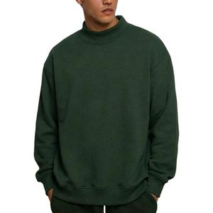 <b>Navy</b> Blue Mock Neck Sweatshirt for Men Custom Relaxed Long Sleeve Solid Casual Pullover High Collar Top - Product Image 4