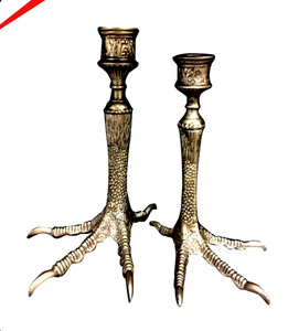 Support à bougie au design classique et unique, style vintage haut de gamme, support à bougie artisanal avec pieds en métal massif. - Product Image 1