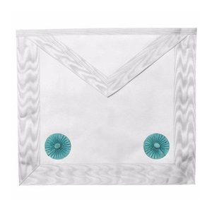 Delantal Masónico Blanco Liso para Aprendiz Masón con Lazos en la Cintura, Personalizado OEM, Regalia Masónica para Logia Azul, Ropa para Ceremonia de Hermandad - Product Image 2