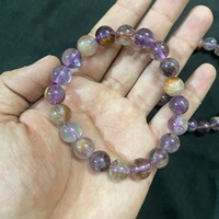 Bracelets unisexes en pierres précieuses naturelles AMÉTRINE 10 mm, perles en cristal véritable, pierres porte-bonheur, bijoux tendance faits à la main, cadeau