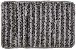 Tapis de bain contemporain 100% coton, doux, absorbant et lavable en machine, avec des détails en bambou massif pour salles de bain et douches modernes - Product Image 4