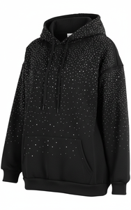 Sudadera con Capucha Unisex Extra Grande de Lujo con Estampado Digital de Diamantes de Imitación y Cristales Brillantes para Vacaciones - Product Image 5