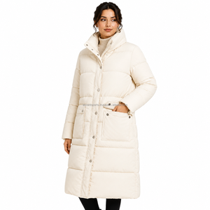 Manteau matelassé long coupe-vent à capuche pour femme, veste chaude personnalisée pour l'hiver, vente en gros OEM, fabricant, mode féminine - Product Image 3