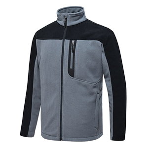 Veste polaire bleu marine pour homme, entièrement zippée, col montant, coupe-vent, décontractée, coupe régulière, en polyester, fabricant ODM. - Product Image 4