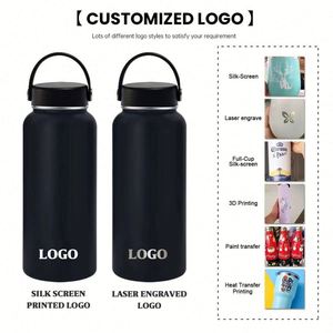 1000ML/32OZ Stainless Steel Sports <b>Water</b> <b>Bottle</b> Double Wall Insulated Tumbler Portable Lid Mid Mouth Vacuum <b>Bottle</b> Straw Lid - Product Image 3