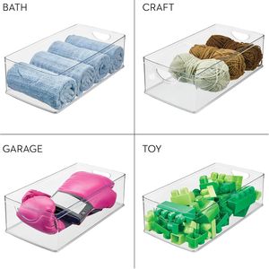 Contenedor Apilable de Plástico Transparente Extra Largo para Almacenamiento, Organizador de Refrigerador para Gabinete de Cocina o Despensa - Product Image 4