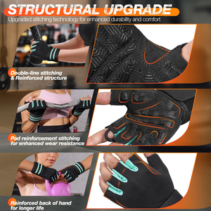 Gants de sport unisexes à demi-doigts avec fermeture magnétique, respirants, en polyester, pour la musculation, la remise en forme, les exercices, le cyclisme - Product Image 5