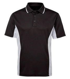 Chemise piqué tricotée rouge pour homme avec patte de boutonnage contrastante à trois boutons et passepoil latéral respirant pour le sport et le golf - Product Image 3