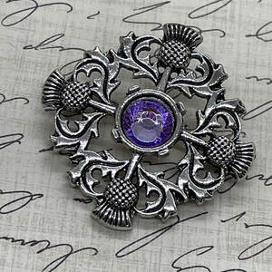 Broche Clásico Escocés de Plata con Flor de Cardo, Joyería para Sombrero y Bufanda, Morado, para Festivales, para Kilt, Estilo Irlandés - Product Image 4