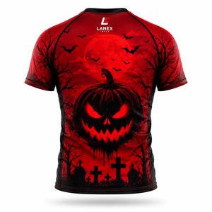 High Quality Halloween T Shirt <b>Men</b> Black Red 3D Pumpkin Haunted Castle Bat Graphic Printed Short Sleeve Casual Streetwear Party - Product Image 3