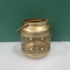 Golden Iron <b>Candle</b> Lantern Decorative <b>Tea</b> Light Holder Moroccan Style Home Decor - Product Image 3