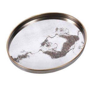 Dinner <b>Table</b> Decor Serving Tray High Class Quality Food Server Metal Tray Unique Style Gold Plated Finishing Server Metal Tray - Product Image 5