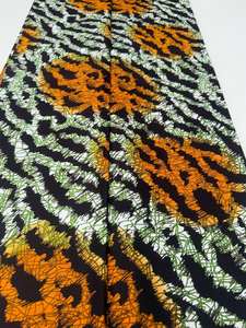 Tissu en Coton Cire Africain de Super Qualité 6 Yards, Motif Cire Doré Grand avec Vrai Or, Pagne Hollandais Ankara Kinshasa - Product Image 2