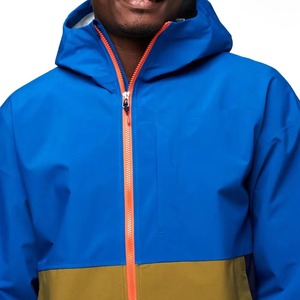 Color Block Custom Hooded Unisex Lightweight Eco-Friendly Windproof Waterproof Polyester/Nylon <b>Rain</b> <b>Jacket</b> Outdoor High Quality - Product Image 4