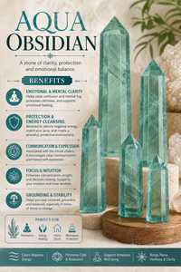 Torre de Cristal de Obsidiana Acuática al por Mayor, Punto de Sanación Natural para Meditación, Equilibrio de Chakras, Protección Energética y Decoración - Product Image 3