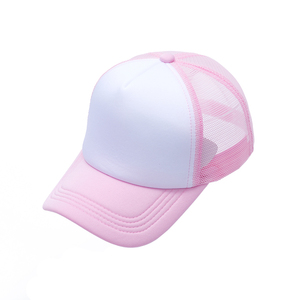 Wholesale Adjustable Snapback Classic Unisex Youth One-Size Mesh <b>Plain</b> <b>Cap</b> Curved Bill Poly-Foam Front Trucker Hat - Product Image 2