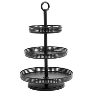 Support à gâteau rond à 3 niveaux en métal galvanisé noir de qualité supérieure, plateau de présentation pour desserts et cupcakes, pour mariage et décoration intérieure - Product Image 1