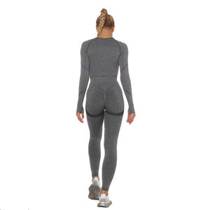 Conjunto Deportivo de Dos Piezas para Mujer, de Secado Rápido, Transpirable, Elástico en Cuatro Direcciones, para Yoga, Gimnasio, con Estampado, Leggings Elásticos de Fitness, Tallas Grandes, con Logotipo - Product Image 3