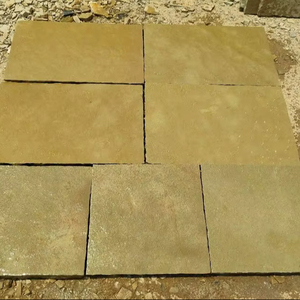 Belles dalles de pavage jaunes Ananthpur, pierres calcaires naturelles, résistance durable pour l'aménagement paysager, les allées de jardin, les patios - Product Image 1
