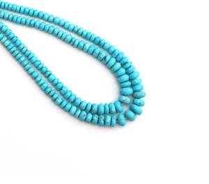 Perles Rondelles Facettées en Turquoise Naturelle d'Arizona 4-9mm, Fil en Vrac, Pierres Précieuses Authentiques pour la Fabrication de Bijoux, Vente en Gros - Product Image 4